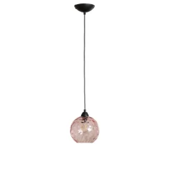 Opviq Pendellamper > Pendellampe Benek, pink, glas, Ø 20 cm, E27