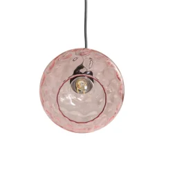 Opviq Pendellamper > Pendellampe Benek, pink, glas, Ø 20 cm, E27