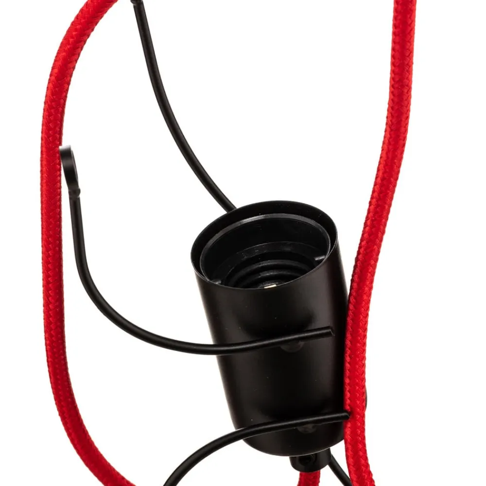 EMIBIG LIGHTING Pendellamper > Pendellampe Bobi 2 i sort, kabel rød, 2 lyskilder.