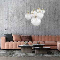 Pendellamper|Pendellamper ^ TK Lighting Pendellampe Cadix i glas, 7 lyskilder