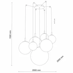 Pendellamper|Pendellamper ^ TK Lighting Pendellampe Cadix i glas, 7 lyskilder