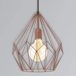 EGLO Pendellamper > Pendellampe Carlton i vintagestil, kobber Ø 31 cm