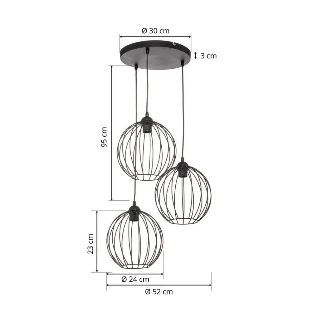 HELAM Pendellamper|Pendellamper > Pendellampe Cumera, 3 lyskilder, rund