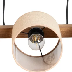 Pendellamper|Pendellamper ^ Duolla Pendellampe Forest, træ lys/sort, jute natur, 3 lyskilder.