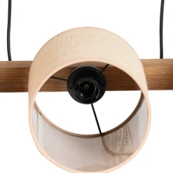 Pendellamper|Pendellamper ^ Duolla Pendellampe Forest, træ lys/sort, jute natur, 3 lyskilder.