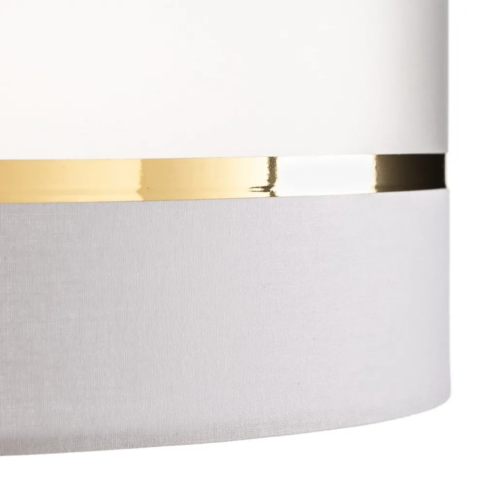 Pendellamper|Pendellamper ^ HELAM Pendellampe Helen tekstilskærm hvid-guld Ø 40 cm