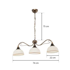 Jupiter Pendellamper|Pendellamper > Pendellampe i bjælkeform Casale, 3 lyskilder, længde 74 cm