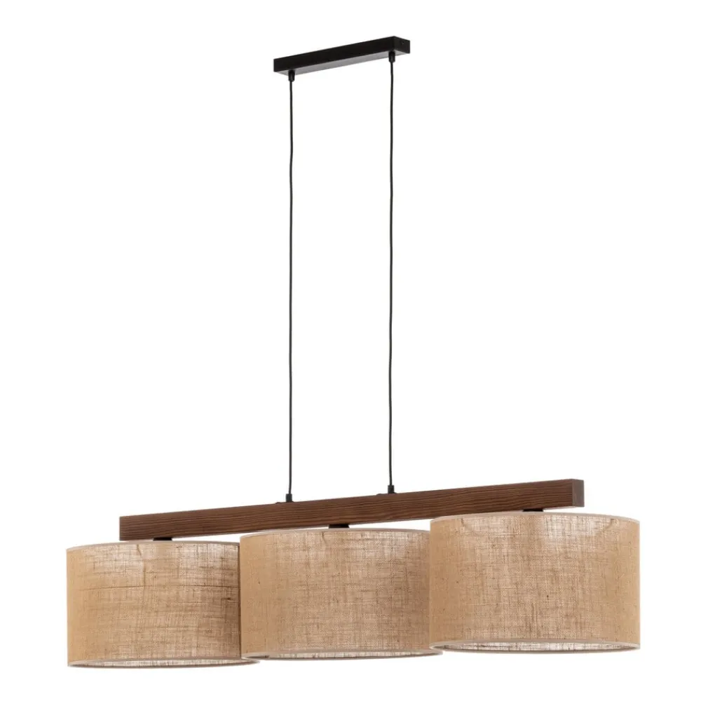Pendellamper|Pendellamper ^ TK Lighting Pendellampe Juta, 3 lyskilder, bjælkeformet