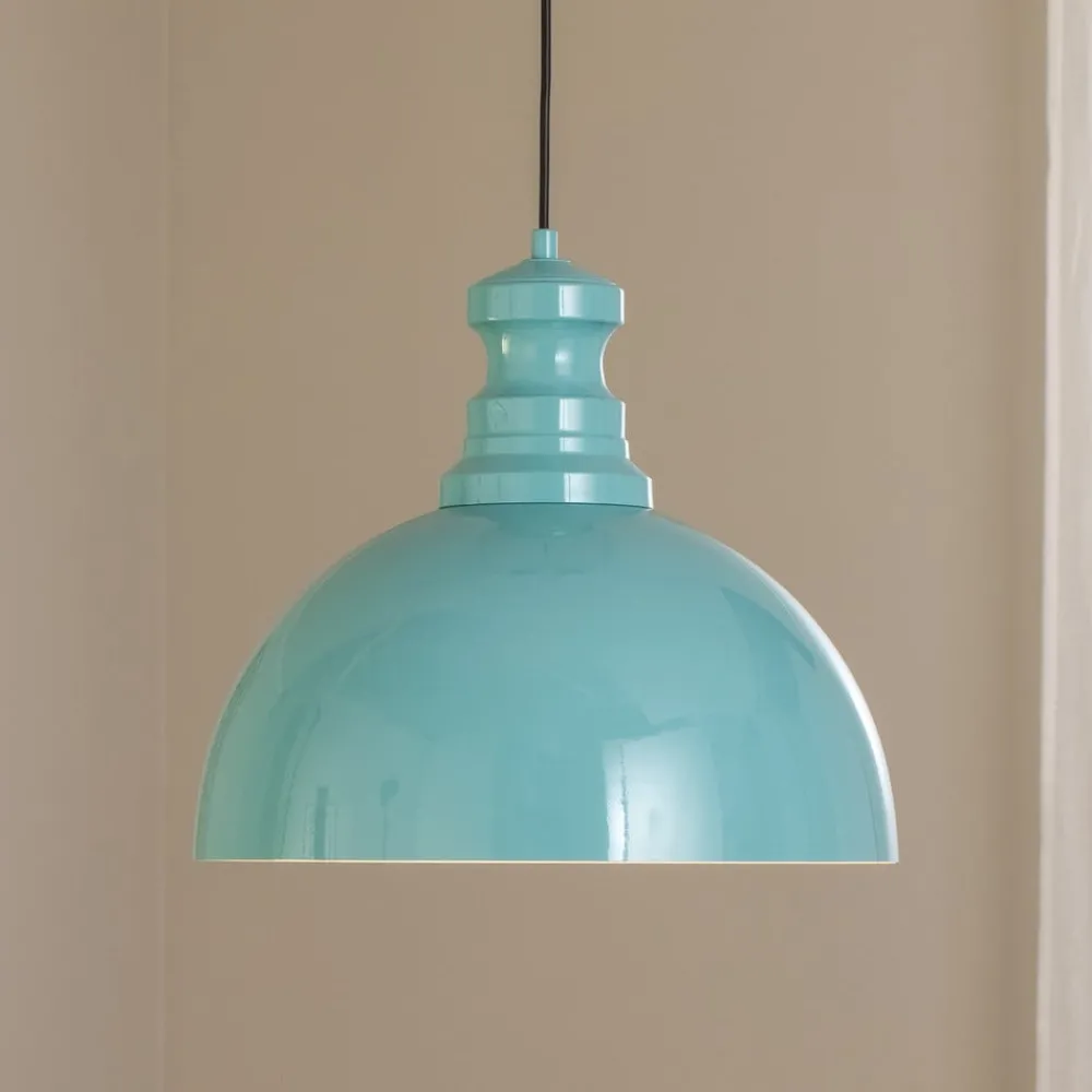 Opviq Pendellamper|Pendellamper > Pendellampe Kure, turkis, metal, Ø 40 cm E27