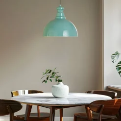 Opviq Pendellamper|Pendellamper > Pendellampe Kure, turkis, metal, Ø 40 cm E27