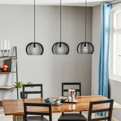 TEMAR LIGHTING Pendellamper|Pendellamper > Pendellampe Larus i sort stål, 3 lyskilder