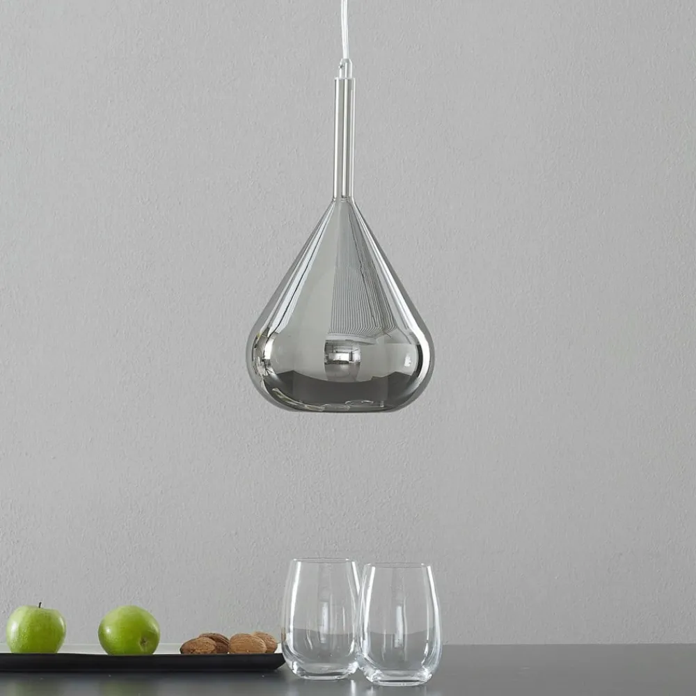 Pendellamper ^ Fabas Luce Pendellampe lilla, røggrå, 1-lys, glas