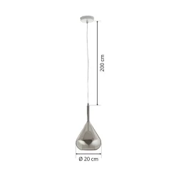 Pendellamper ^ Fabas Luce Pendellampe lilla, røggrå, 1-lys, glas