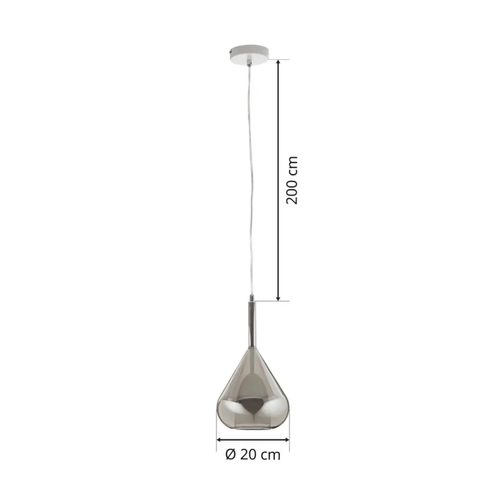 Pendellamper ^ Fabas Luce Pendellampe lilla, røggrå, 1-lys, glas