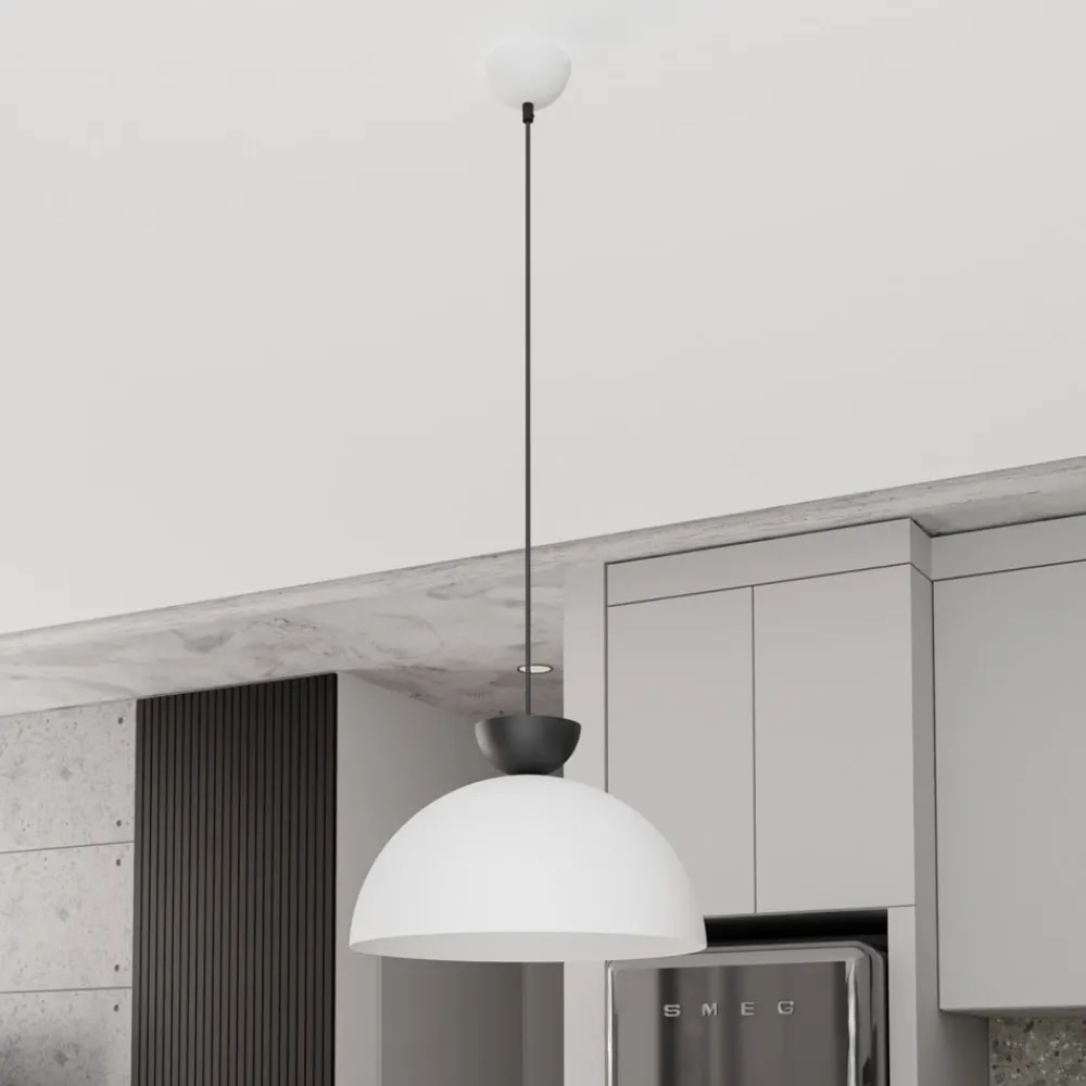 EMIBIG LIGHTING Pendellamper > Pendellampe Lunaro, hvid, Ø 40 cm, metal
