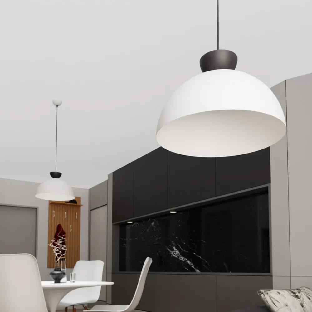 EMIBIG LIGHTING Pendellamper > Pendellampe Lunaro, hvid, Ø 40 cm, metal
