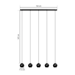 Pendellamper|Pendellamper ^ HELAM Pendellampe Midnight helt i sort 5 lyskilder