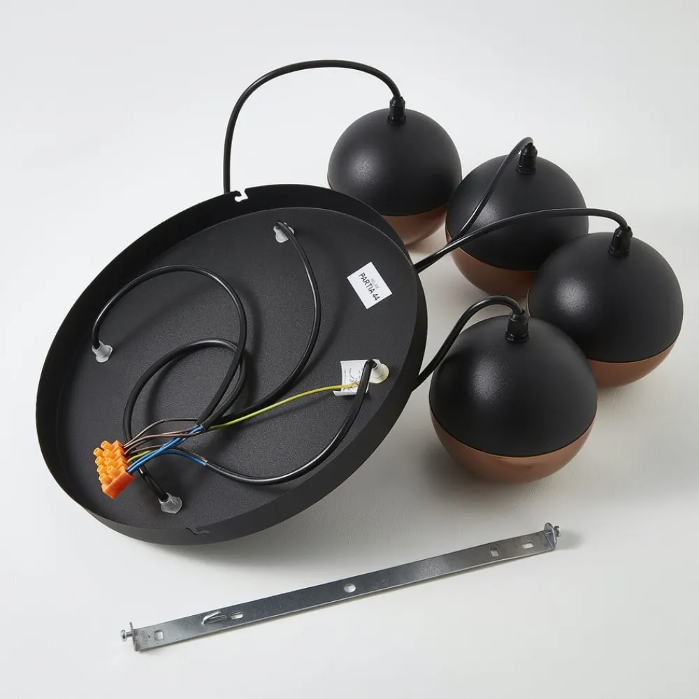 HELAM Pendellamper > Pendellampe Midnight i sort/kobber 4 lyskilder, rund