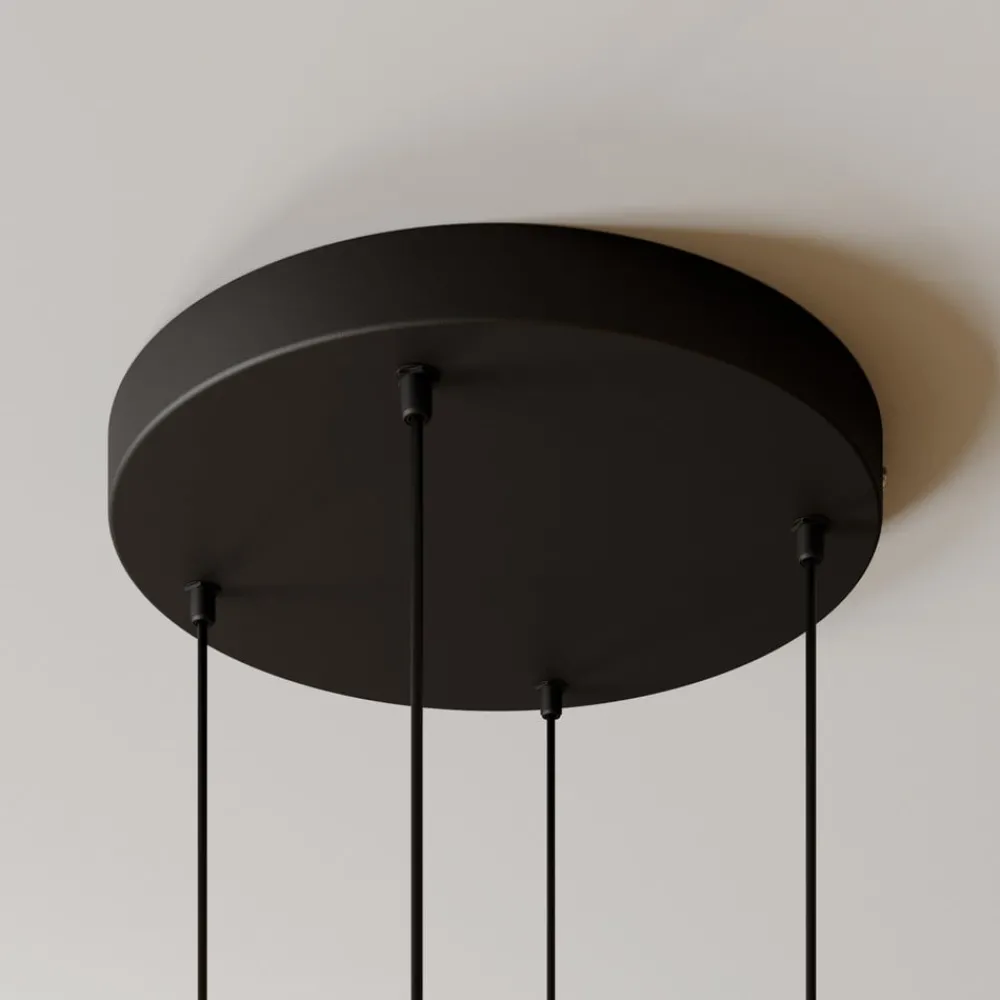 Pendellamper ^ HELAM Pendellampe Midnight sort 4 lyskilder rund