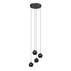 Pendellamper ^ HELAM Pendellampe Midnight sort 4 lyskilder rund