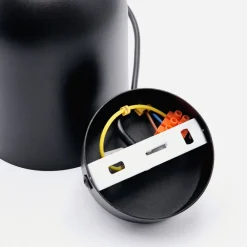 Pendellamper ^ Lamkur Pendellampe Nolan, Ø 11 cm, sort/eg, metal/træ