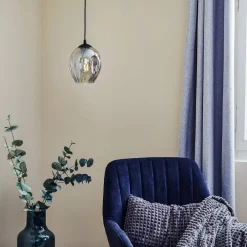 EMIBIG LIGHTING Pendellamper|Pendellamper > Pendellampe Starla, glas grafit, 1 lyskilde rund
