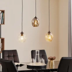 EMIBIG LIGHTING Pendellamper > Pendellampe Starla lige 3 lyskilder grafit/amber/klar