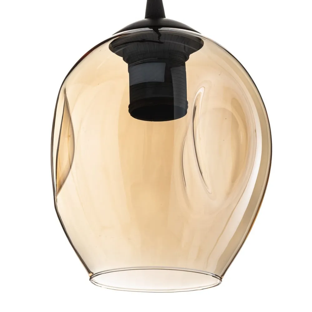 Pendellamper|Pendellamper ^ EMIBIG LIGHTING Pendellampe Starla rund 4 lyskilder grafit/amber/klar