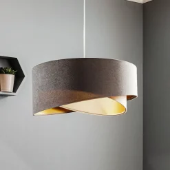 Maco Design Pendellamper|Pendellamper > Pendellampe Vivien trefarvet grå/beige/guld