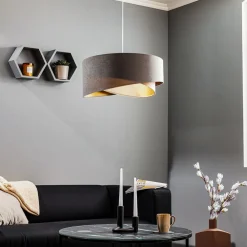 Maco Design Pendellamper|Pendellamper > Pendellampe Vivien trefarvet grå/beige/guld