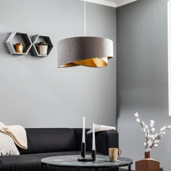 Maco Design Pendellamper|Pendellamper > Pendellampe Vivien trefarvet grå/beige/guld