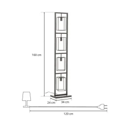 Zijlstra Gulvlamper|Gulvlamper > Perpendillu gulvlampe, 4 lyskilder