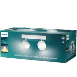 Loftlamper|Loftlamper ^ Philips Bracia LED-loftspot med 2 lyskilder, hvid