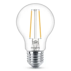 Filament Pære|Led Pærer ^ Philips Classic LED-pære E27 A60 2,2W klar 2.700K