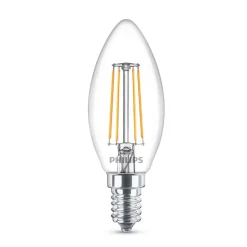 Filament Pære ^ Philips Classic LED-pære E14 B35 4,3W klar 4.000K