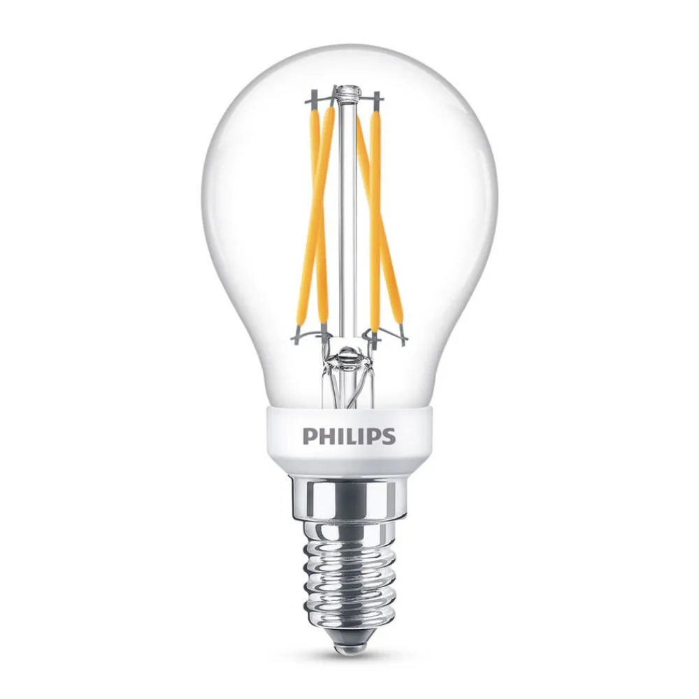 Philips Dæmpbar Led-Pære|Led Pærer > Classic LED-pære E14 P45 2,5W 2.700 K klar