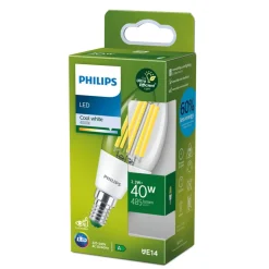 Filament Pære ^ Philips E14 LED-kerte C35 2,3 W 485lm 4.000 K klar