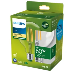 Filament Pære ^ Philips E27 LED-pære globe G95 4 W 840lm 827 klar