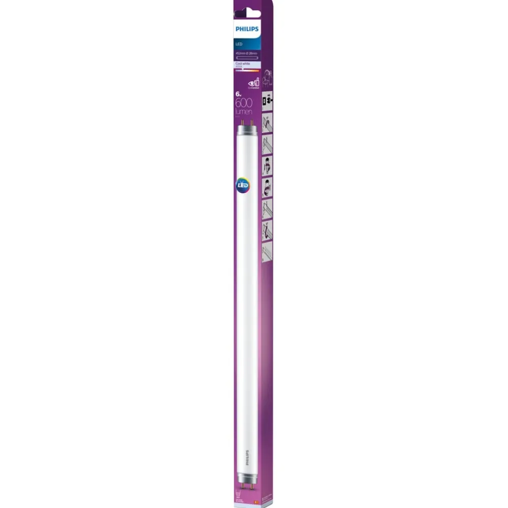 Philips Lysstofrør > G13 T8 LED-rørpære 6W 45,2 cm 4.000K