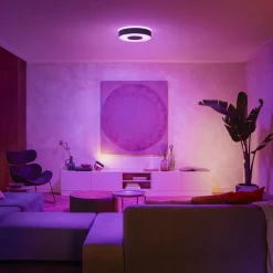 Loftlamper ^ Philips Hue Infuse LED-loftslampe, 38,1 cm, sort, dæmpbar.