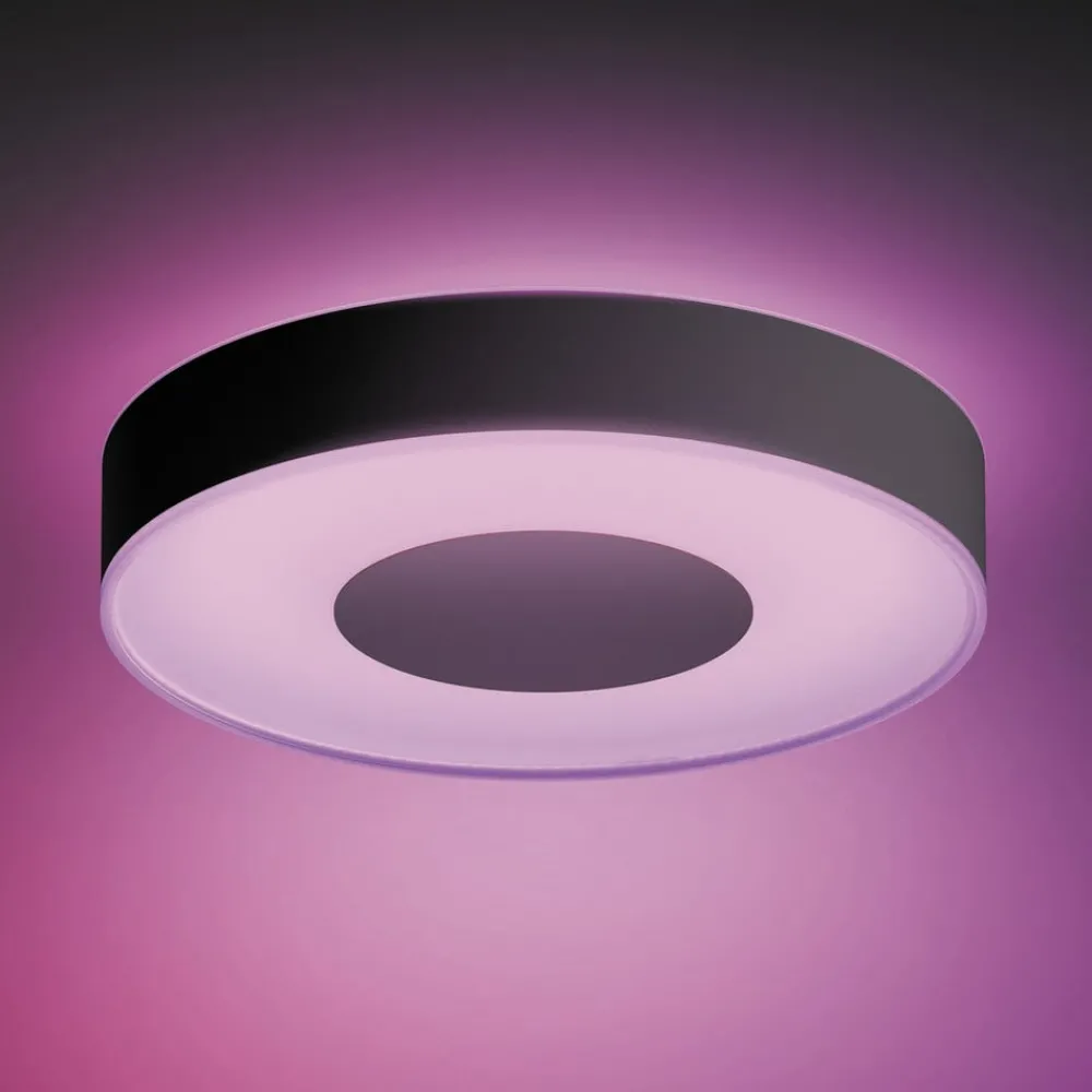 Loftlamper ^ Philips Hue Infuse LED-loftslampe, 38,1 cm, sort, dæmpbar.