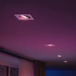 Indbygningsspots ^ Philips Hue LED-indbygningsspot Centura, hvid, 9x9 cm, CCT, RGB