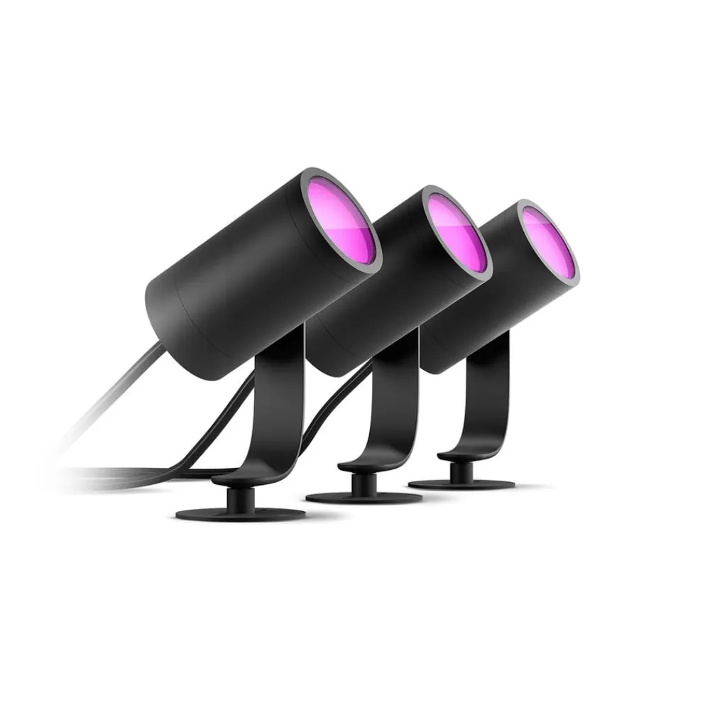 Philips Hue Terrassebelysning|Udendørs Spot > LED-spot Lily, sæt med 3, bridge, RGB, CCT, IP65