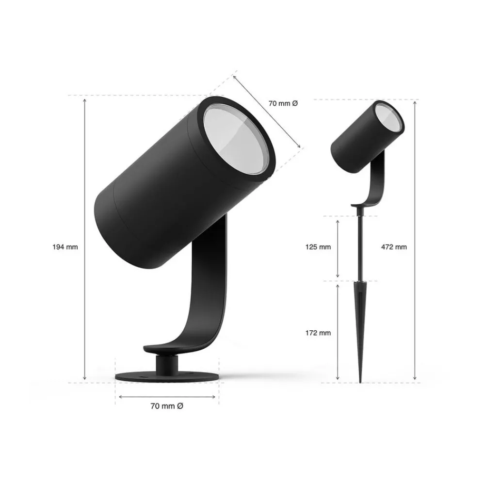 Philips Hue Terrassebelysning|Udendørs Spot > LED-spot Lily, sæt med 3, bridge, RGB, CCT, IP65