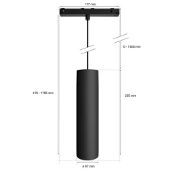 Skinnesystem ^ Philips Hue Perifo LED-pendelforlænger, sort