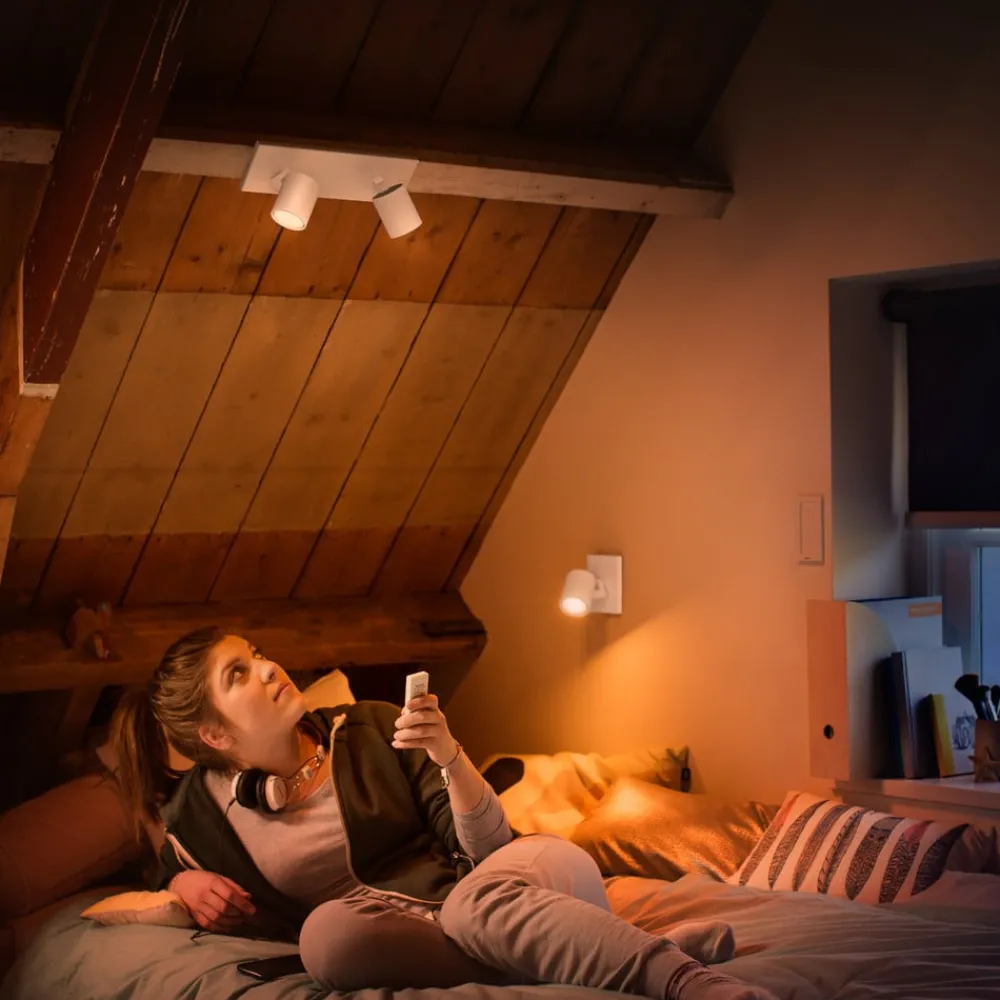 Philips Hue Loftlamper|Loftlamper > Runner LED-spot, 2 lyskilder, lysdæmper, hvid