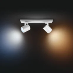 Philips Hue Loftlamper|Loftlamper > Runner LED-spot, 2 lyskilder, lysdæmper, hvid