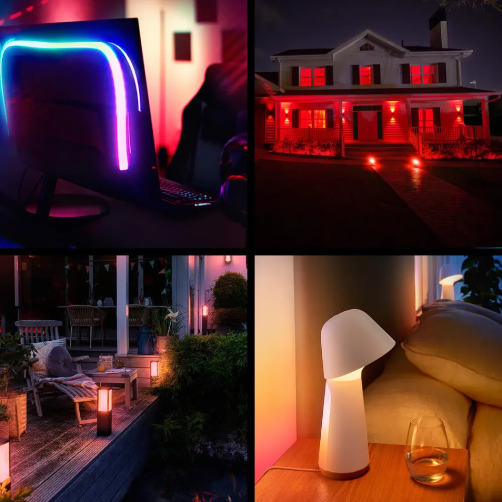 Dæmpbar Led-Pære|Smarte Lyskilder ^ Philips Hue Smart LED-pære E27 A60, 8 W, RGB CCT 3 stk