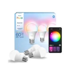 Dæmpbar Led-Pære|Smarte Lyskilder ^ Philips Hue Smart LED-pære E27 A60, 8 W, RGB CCT 3 stk