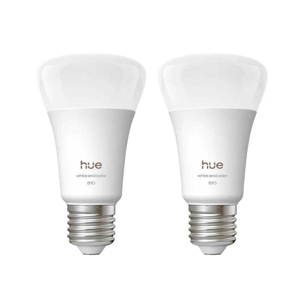 Philips Hue Dæmpbar Led-Pære|Smarte Lyskilder > WACA Smart E27 LED, 6 W, 810 lm, CCT RGB, 2-pak